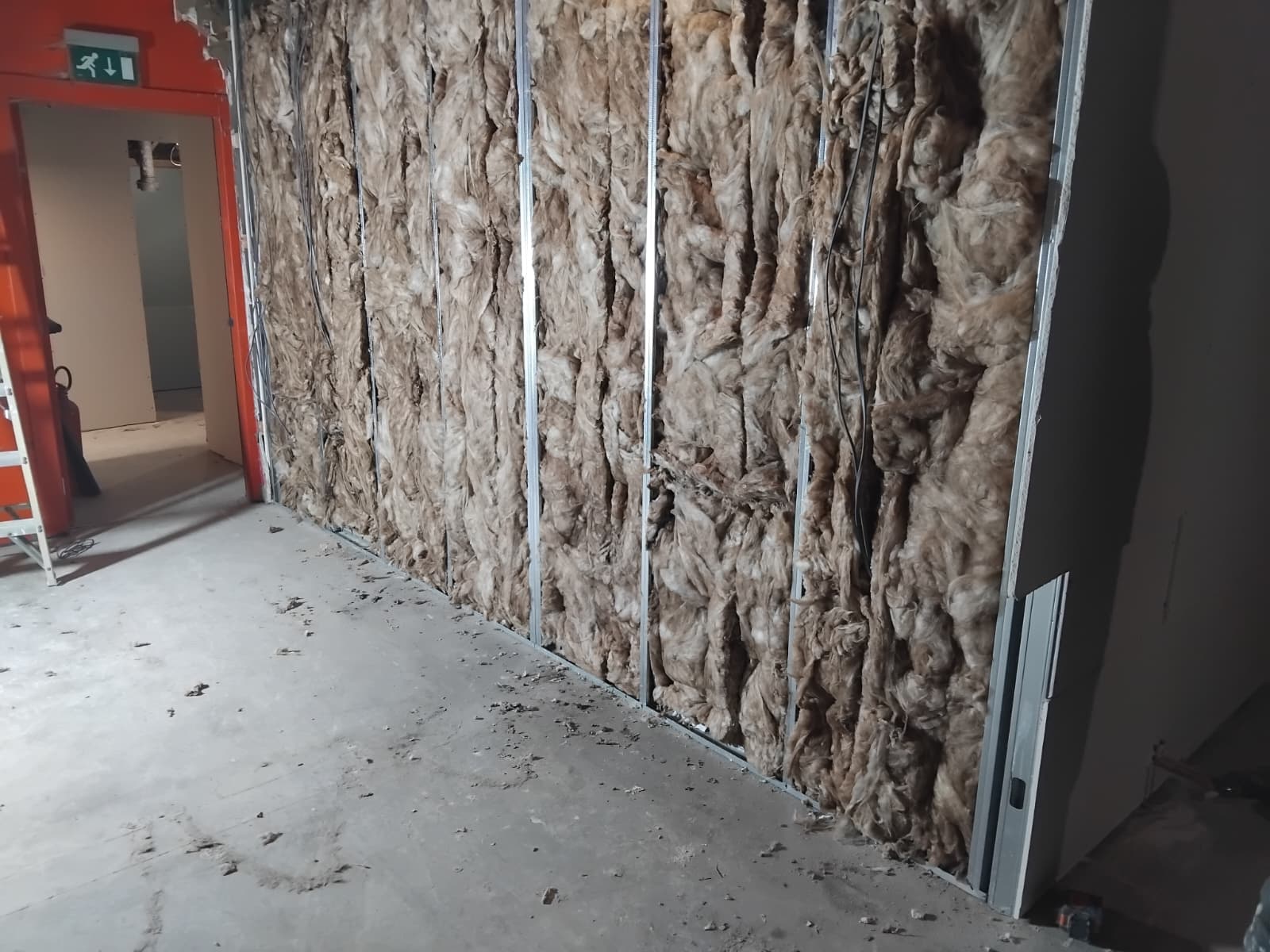 A scene of a construction or renovation project in progress