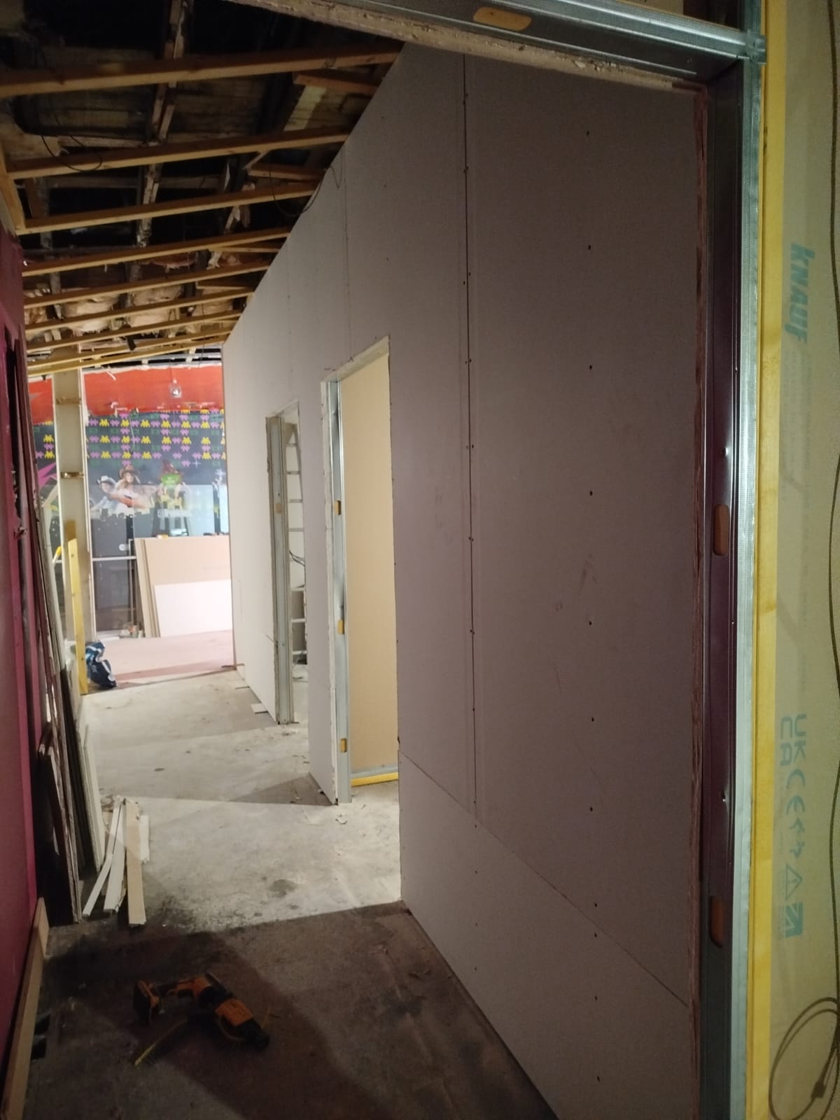 A moment in a construction or renovation process